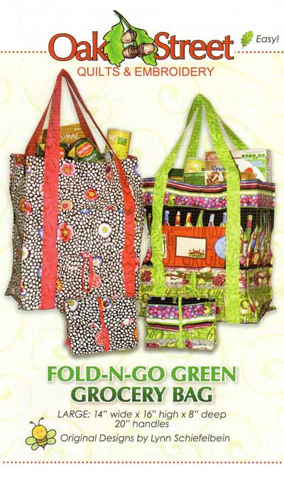 Fold-N-Go Green Grocery Bag Pattern - Click Image to Close