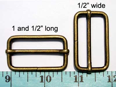 1-1/2" Metal Slide - Antique Brass - Click Image to Close