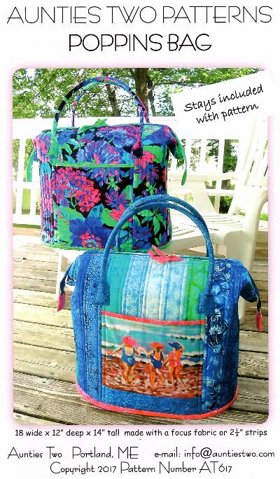 Poppins Bag Pattern with Stays - Click Image to Close