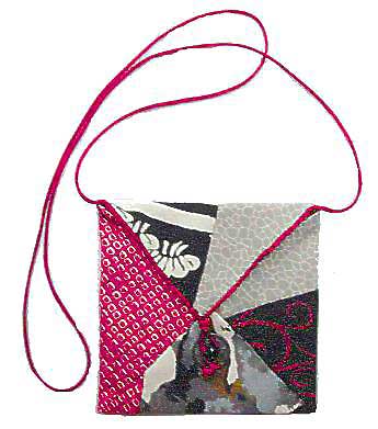 Folded Kimono Purse Pattern - Reds - Click Image to Close