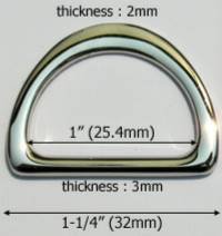 1" D-Ring - Nickel