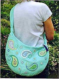 Turquoise Paisley Print Hobo Bag Pattern